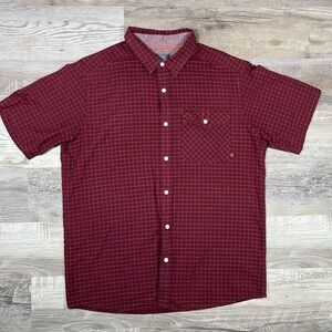 Mountain‎ Hardwear Shirt Men's Large Red Plaid Outdoor Short Sleeve Hiking